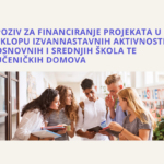Poziv za financiranje projekata u sklopu izvannastavnih aktivnosti osnovnih i srednjih škola te učeničkih domova u školskoj godini 2026./2027.