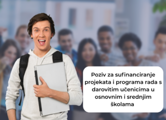 Poziv za sufinanciranje projekata i programa rada s darovitim učenicima u osnovnim i srednjim školama u školskoj godini 2026./2027.