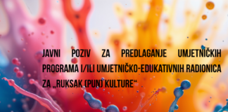 Javni poziv za predlaganje umjetničkih programa i/ili umjetničko-edukativnih radionica za „Ruksak (pun) kulture“