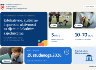 Objavljen Poziv vrijedan 5 milijuna eura za edukativne, kulturne i sportske programe za djecu u lokalnim zajednicama